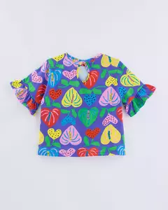 blusa malha amor de flor azul Fabula na internet