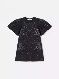 Vestido Infantil Preto com Strass Anime - comprar online