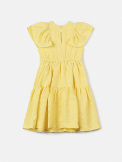 vestido babados amarelo Anime