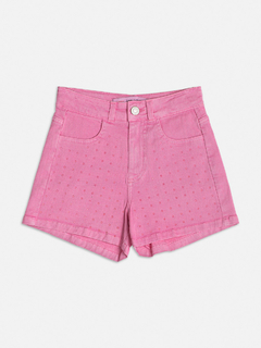 SHORT STRASS ROSA BABALOO Iam AUTHORIA - LAURA ANTUNES ARTESANATO