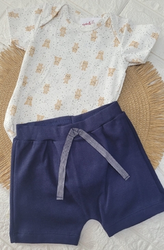 Conjunto Body/bermuda ursinho