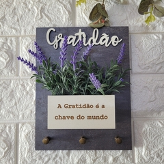 Porta Chaves Nicho Gratidão Lavanda