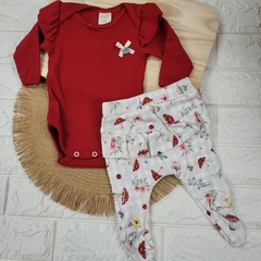 Conjunto body e calça cogumelo