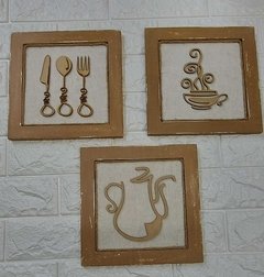 Trio de quadros para cozinha