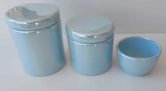 Kit Higiêne porcelana Perolado azul - comprar online