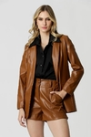 Blazer Jenifer Couro Long Line