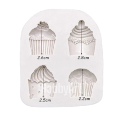 Molde de Silicona N°376: Cupcake x 4 modelos - comprar online