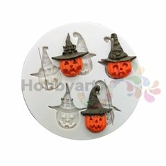 Molde de Silicona N°277: Mini Calabazas Brujas Halloween