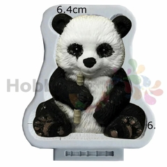 Molde de Silicona N°339: OSO Panda + Ramita de Bambú