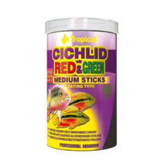 Tropical cichild red & green medium sticks x 360 gr