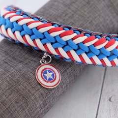 Coleira pet Capitão America trançado - comprar online