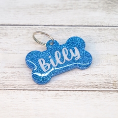 Tag Pet OSSO Glitter pó - Prontos para gravação