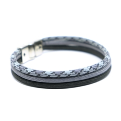 Bracelete masculino trio Paracord 21cm - Cinza e preto - comprar online