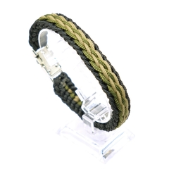 Bracelete masculino trançado em microcord 21cm