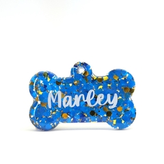 Tag Pet Osso Glitter Flocado - Encomenda - comprar online