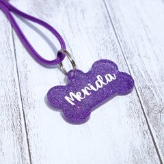 Tag Pet OSSO Glitter pó - Prontos para gravação - Coleira para Cachorros - Necessário, sim. Sem graça, não.