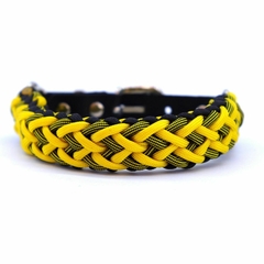 Coleira PET Trançada Jax's Pawn Amarelo e preto Ajustável 29cm - comprar online