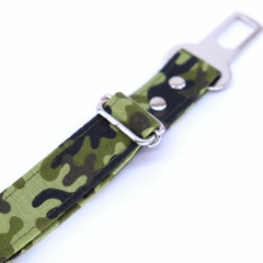 Cinto segurança veicular para pets viagem - Tecido Ajustável Camo Militar