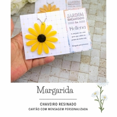 10 Chaveiros Margarida flor | Resina | girassol e gérberas