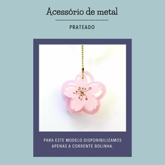 Chaveiro flor de cerejeira Sakura em resina - duplo - loja online