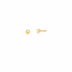 Brinco mini esfera lisa banhado a ouro na internet