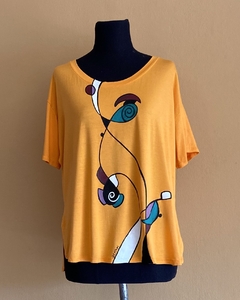 Remera Miró tajos, mujer, manga corta.