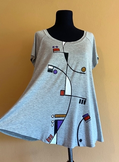 Remera equilibrio, mujer, manga corta. - Betina Ropa Pintada