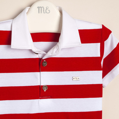 REMERA POLO RAYADO ROJO Y BLANCO ANTOINE MAGDALENA ESPOSITO en internet