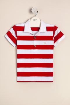 REMERA POLO RAYADO ROJO Y BLANCO ANTOINE MAGDALENA ESPOSITO - comprar online