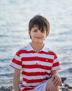 REMERA POLO RAYADO ROJO Y BLANCO ANTOINE MAGDALENA ESPOSITO