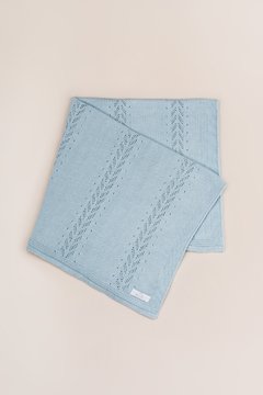 MANTA TEJIDA CELESTE STARS BABYCOTTONS - comprar online