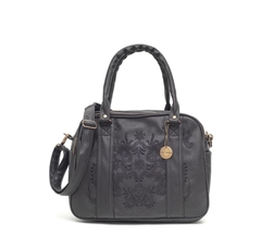 CARTERA MATERNAL MIA FLOWERS NEGRA GLOBBA