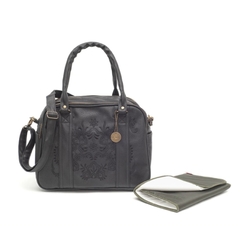 CARTERA MATERNAL MIA FLOWERS NEGRA GLOBBA - comprar online