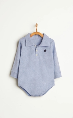 BODY POLO AZULINO MELANGE BABYCOTTONS