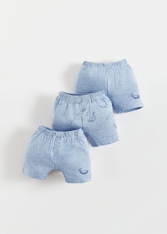 BOXER WHALES SET X3 AZULINO BABYCOTTONS