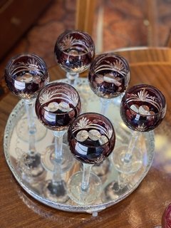 Conjunto de taças em cristal lapidado Bohemia - comprar online