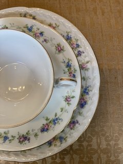 Trio para chá em porcelana tcheca - comprar online