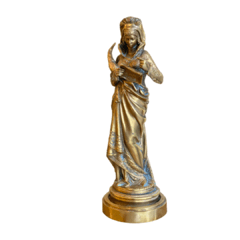 Escultura em bronze “Chant de la Fileuse” de Maurice C. Favre (1875 - 1919) - comprar online