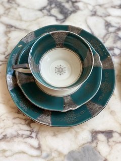 Trio para chá em porcelana alemã - Art Rarus Antiquário