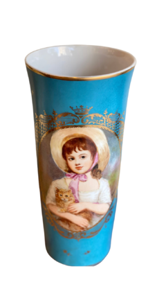 Sèvres - Vaso francês “A menina e o gato” - comprar online