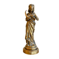 Escultura em bronze “Chant de la Fileuse” de Maurice C. Favre (1875 - 1919)
