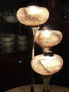 Imagem do Luminária Art Déco com cúpulas em vidro e base cromada