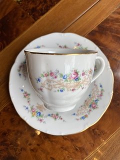 Conjunto de xícaras de chá em porcelana tcheca - Art Rarus Antiquário