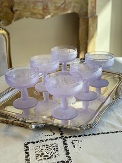 Conjunto de taças Art Nouveau em vidro satiné - comprar online
