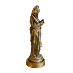 Escultura em bronze “Chant de la Fileuse” de Maurice C. Favre (1875 - 1919) - loja online