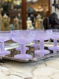 Conjunto de taças Art Nouveau em vidro satiné - loja online