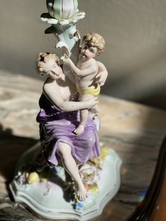 Imagem do Castiçal em porcelana alemã Plaue, século XIX