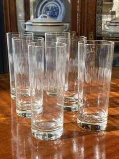Conjunto de copos em cristal para long drink, década de 70 na internet