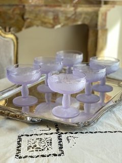 Conjunto de taças Art Nouveau em vidro satiné - Art Rarus Antiquário