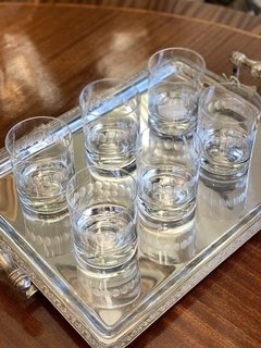 Conjunto de copos para whisky em cristal, década 70 na internet